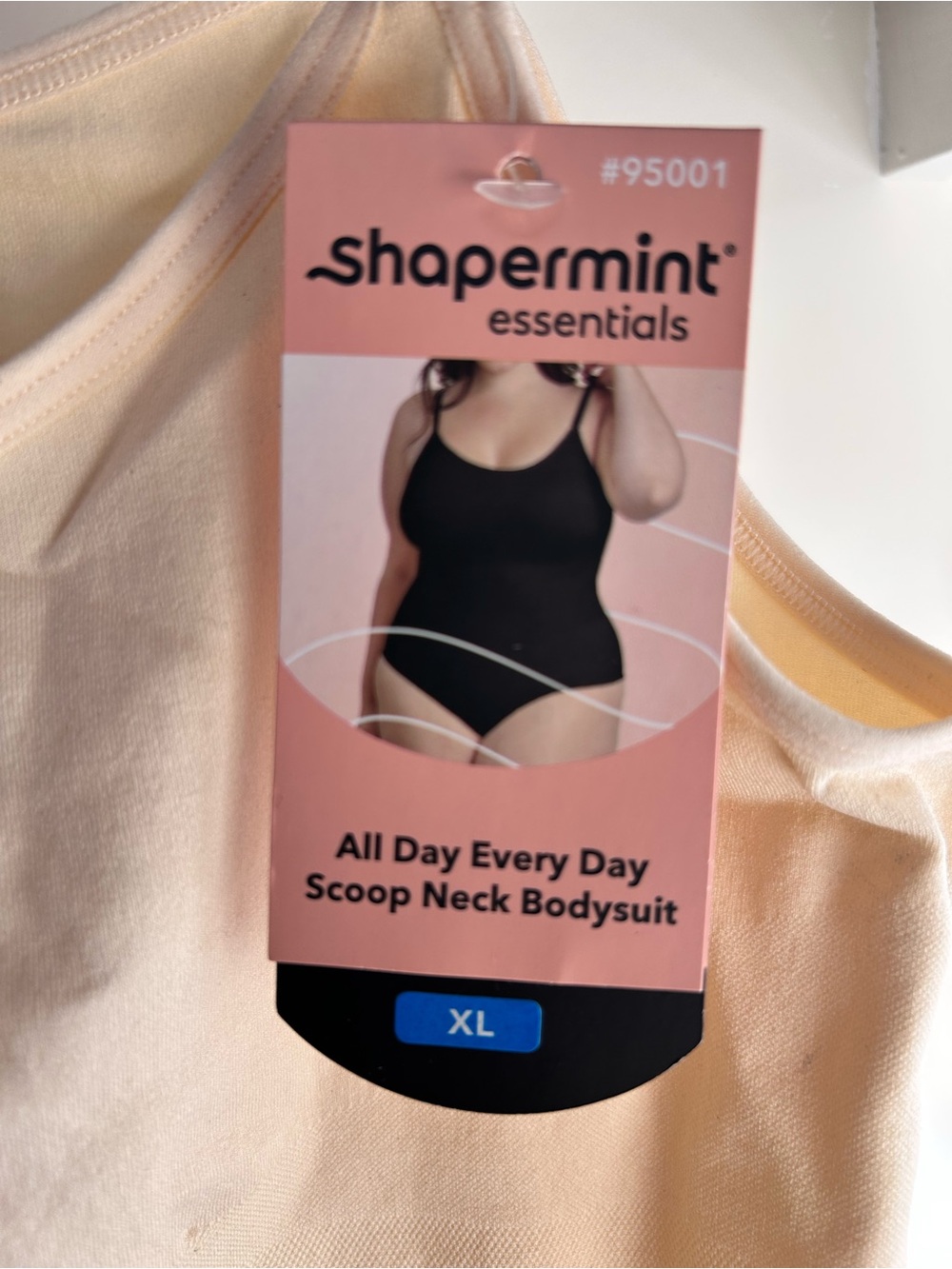 Shapermint Essentials Scoop Neck Bodysuit - Cream